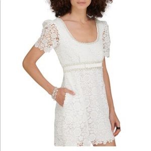 NWT SELF PORTRAIT LACE GUIPURE MINI DRESS, size 10